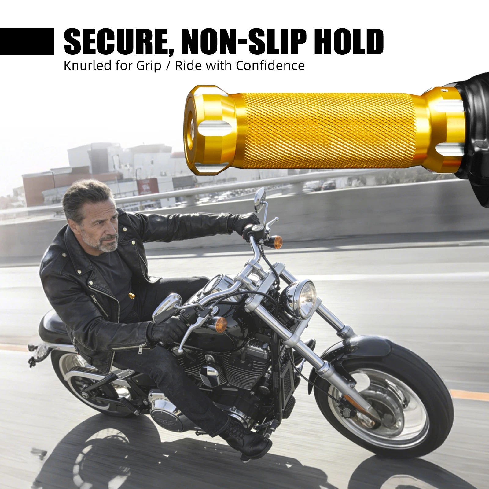 Left + Right Aluminum Handlebar Throttle Grips for Harley Softail Deuce (2000–2007)