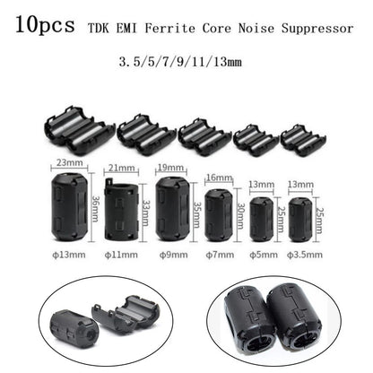 10x Ferrite Core Noise Suppressor Rings for Noise Cancellation