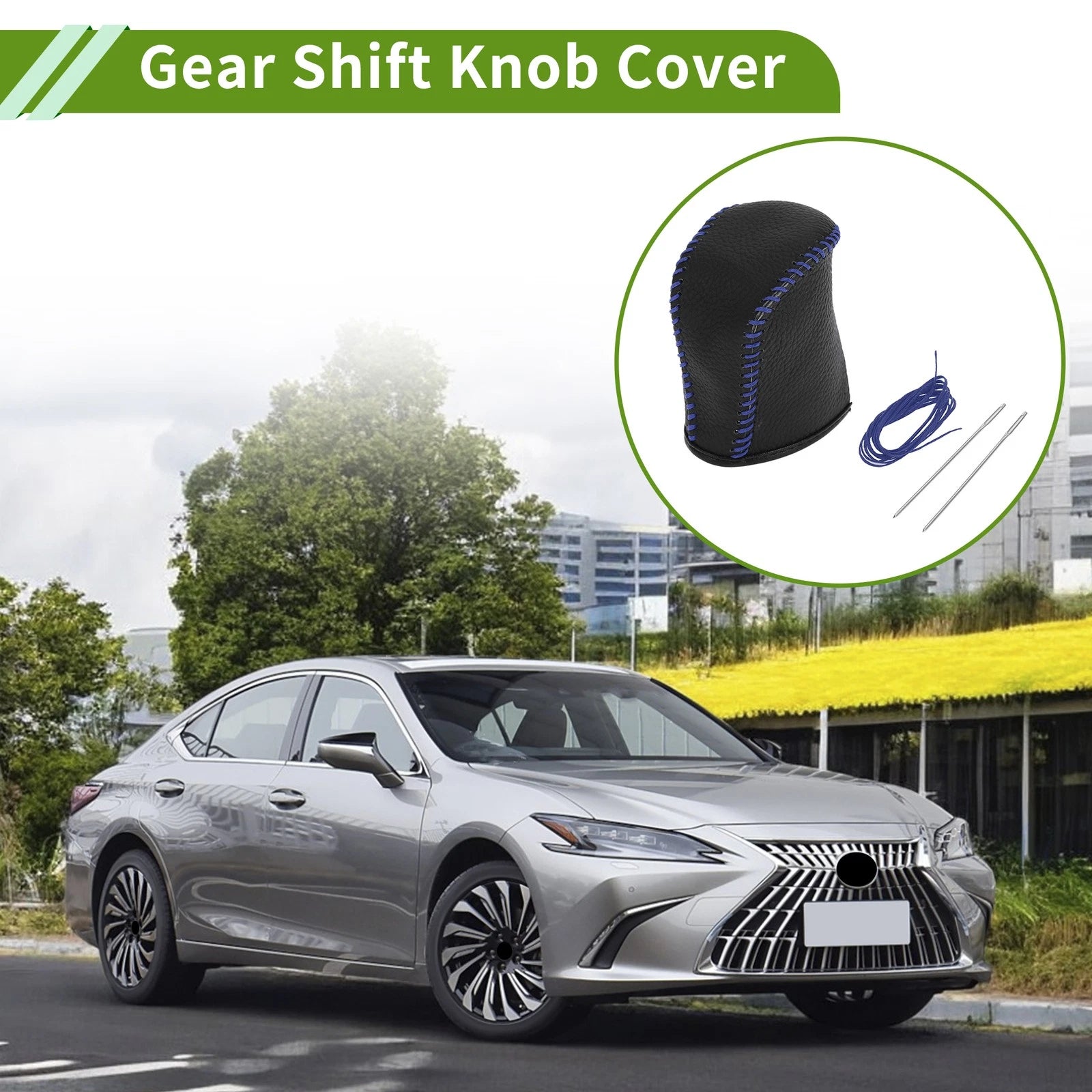 Gear Shift Knob Cover Replacement for Lexus NX300 (2014–2021) Pebbled Black Blue