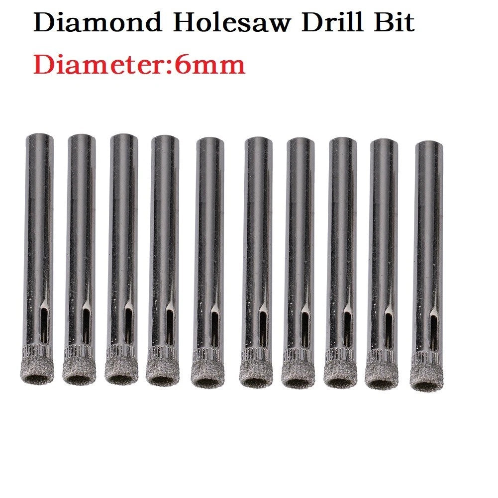 10Pcs 6mm Diamond Hole Saws for Tile, Ceramic, Glass