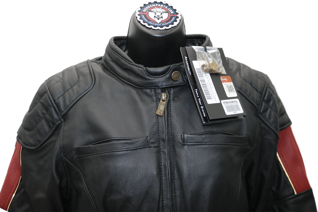 Nostalgia Triple Vent Leather Jacket for Harley-Davidson (Large)