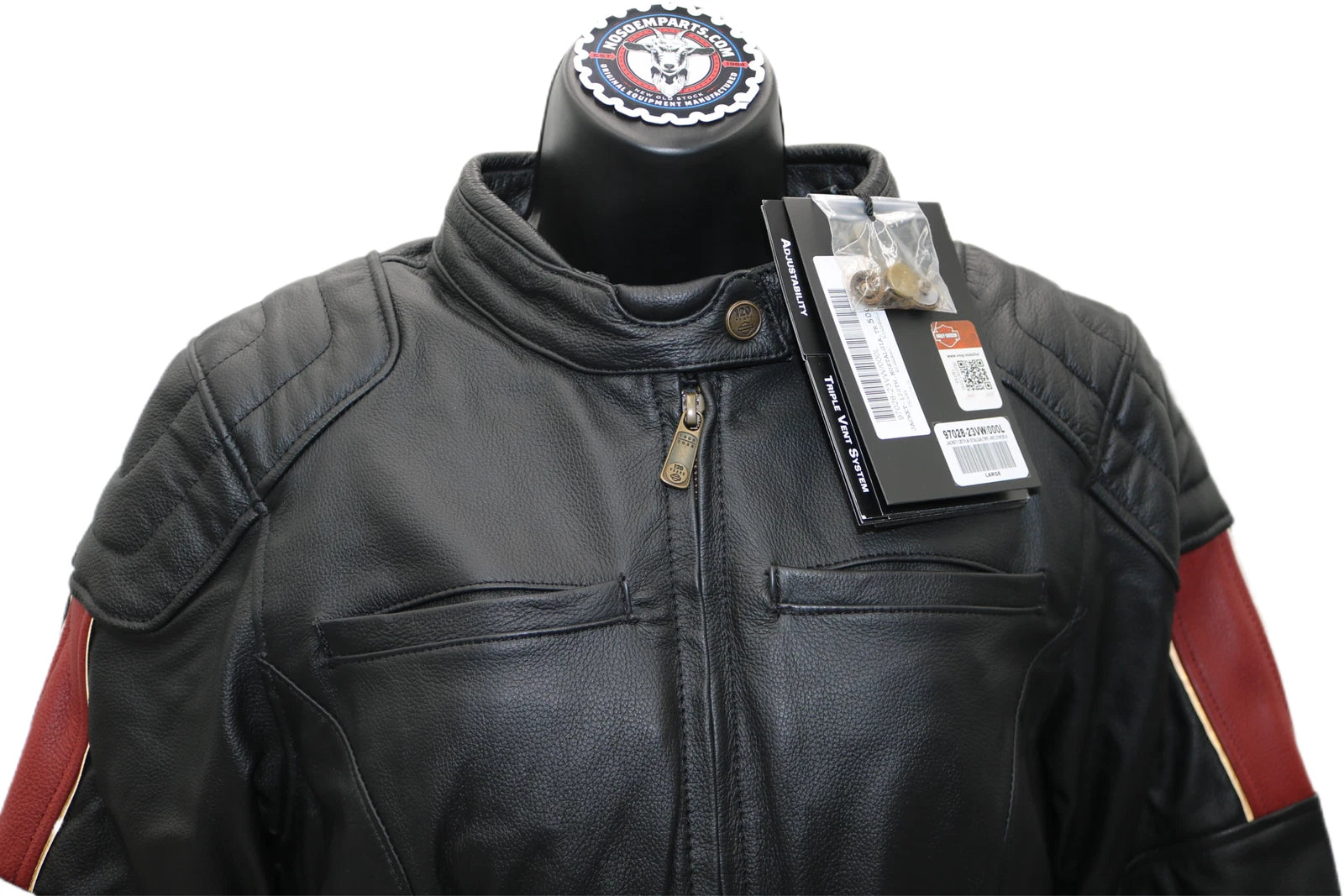 Nostalgia Triple Vent Leather Jacket for Harley-Davidson (Large)
