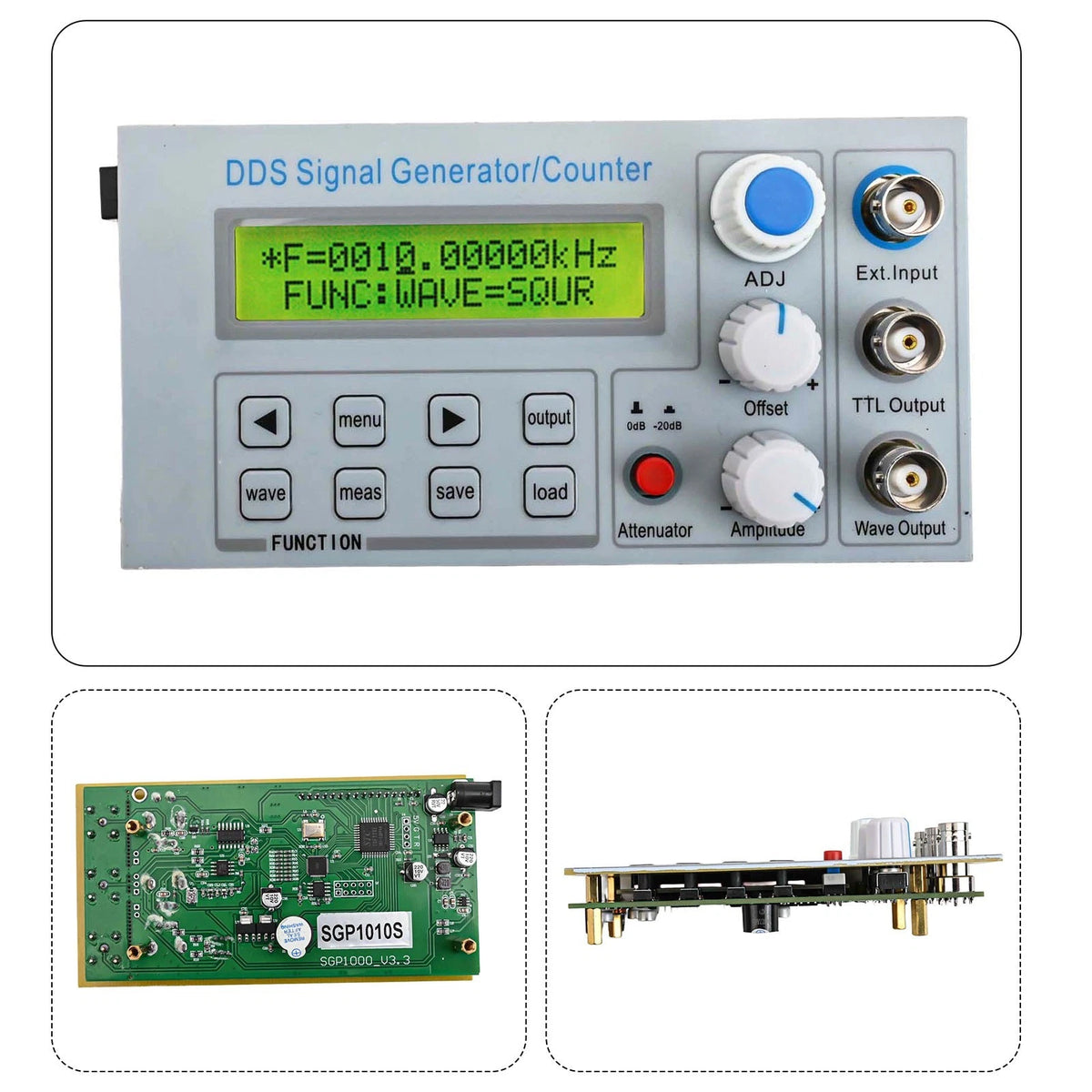 Triangular Waves Signal Generator Frequency Counter SGP1010s 10MHz
