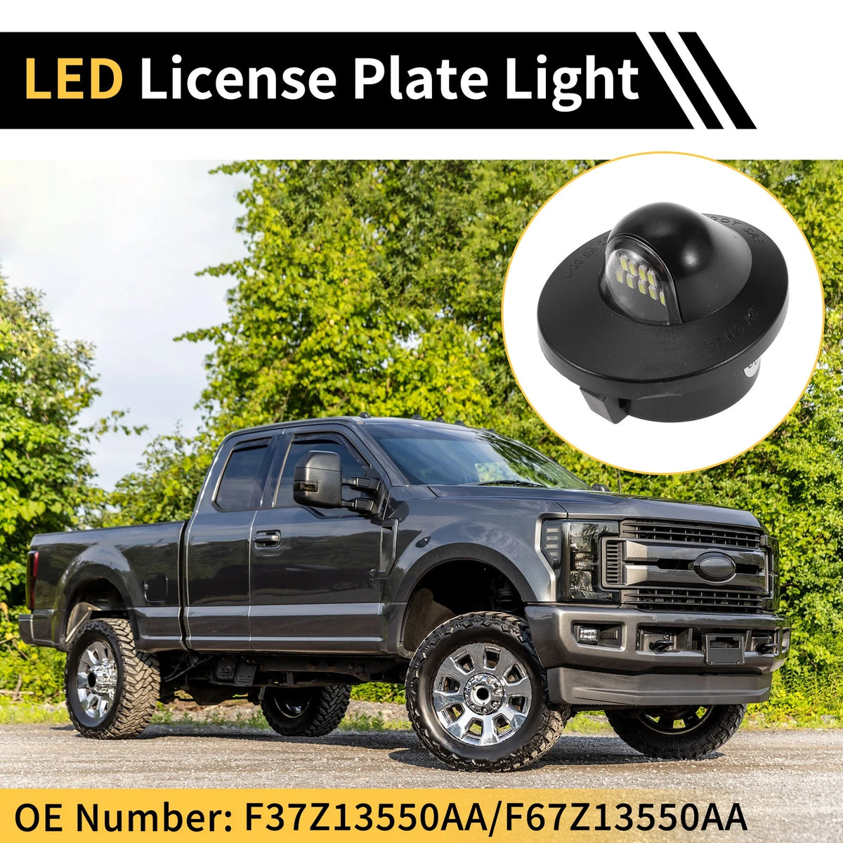 2pcs License Plate Light Replacement for Ford F-150 F-250 F-350 (1990–2001)
