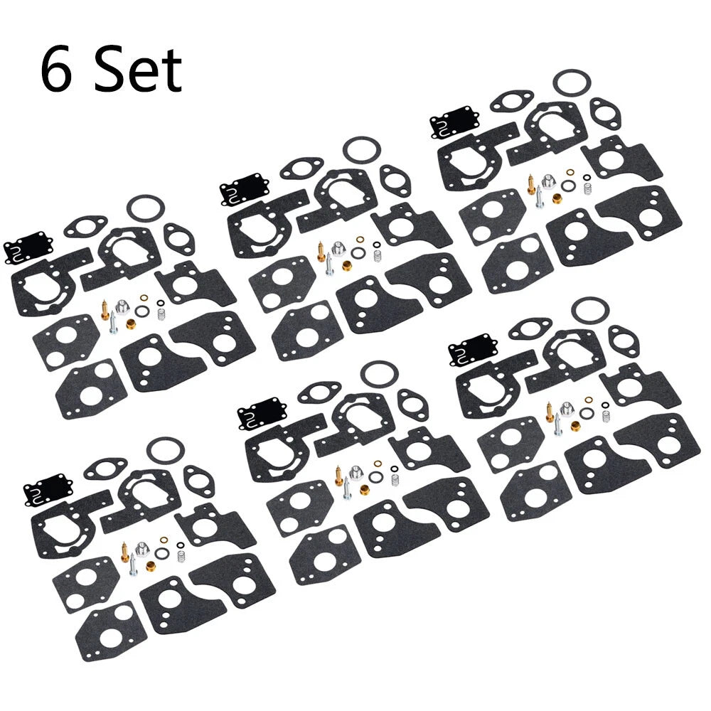 Set of 6 Carburetor Rebuild Kits for Briggs & Stratton 3-5HP (495606, 494624)