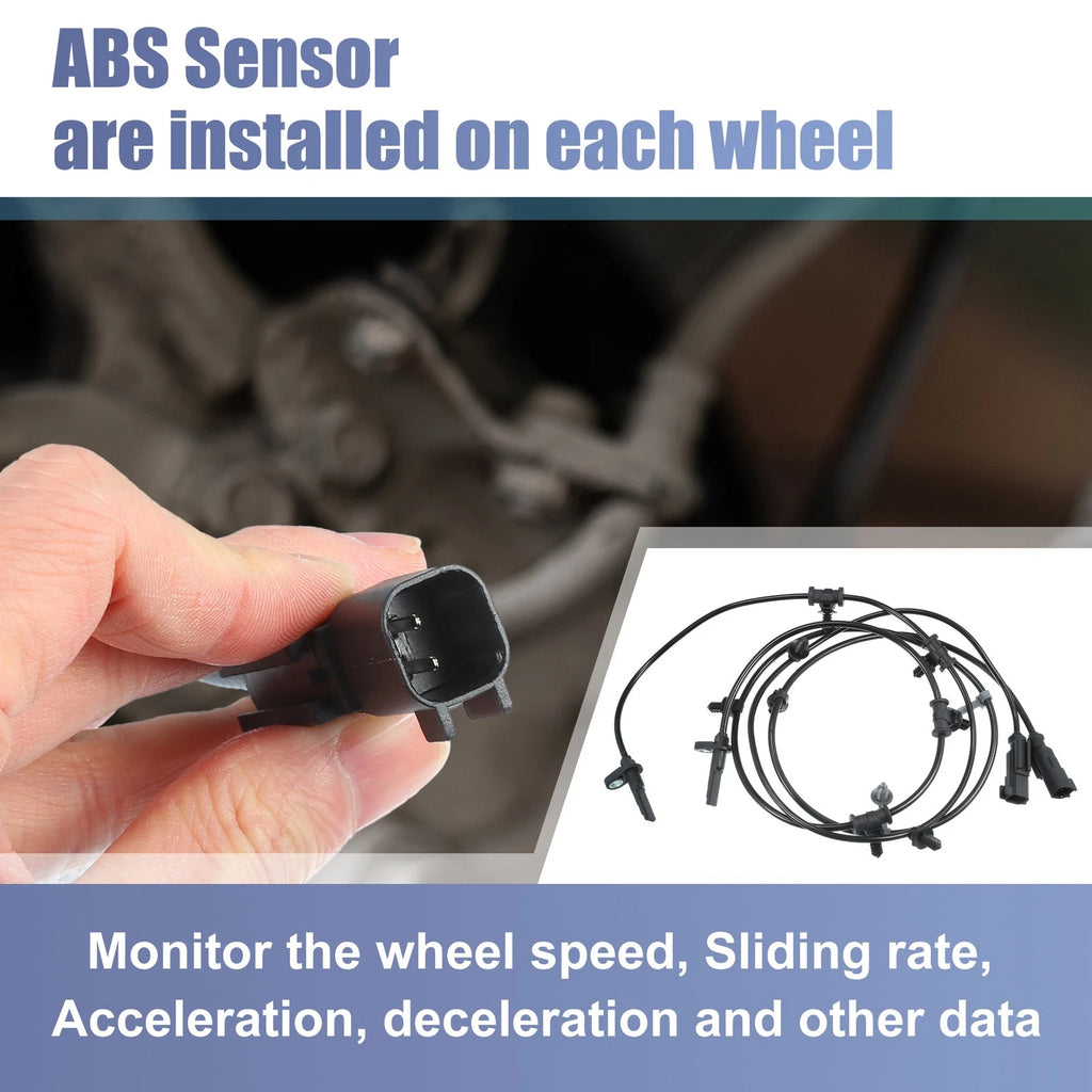ABS Sensor Pair Rear Left Right Replacement for Ford Edge (2011–2014)