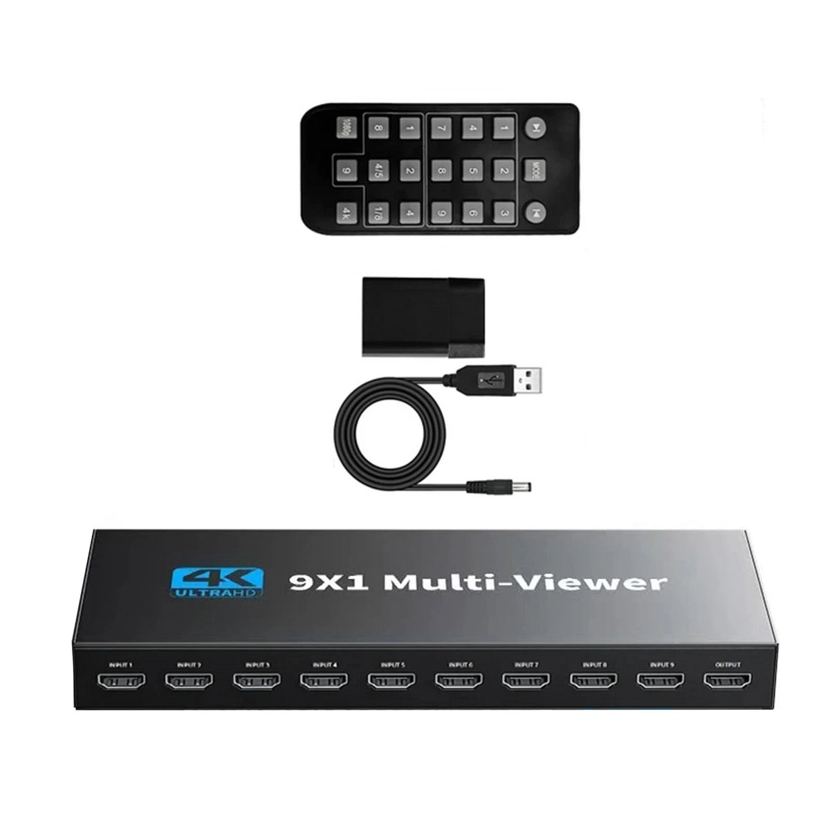 9x1 HDMI Multiviewer for HDMI Devices (4K 30Hz, 1080P)