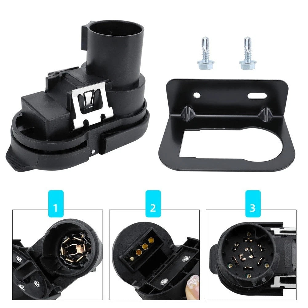 7 Way Trailer Connector for Vehicle Tow Harness (Rust Resistant)