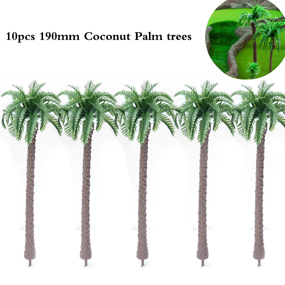 10pcs Miniature Palm Trees for Diorama Park Street Landscape