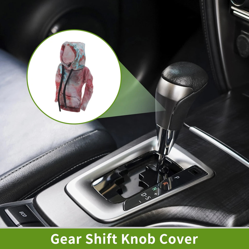 Gear Shift Knob Cover for Universal Fit (1 Pc) - Red Polyester 6.3"x5.12"