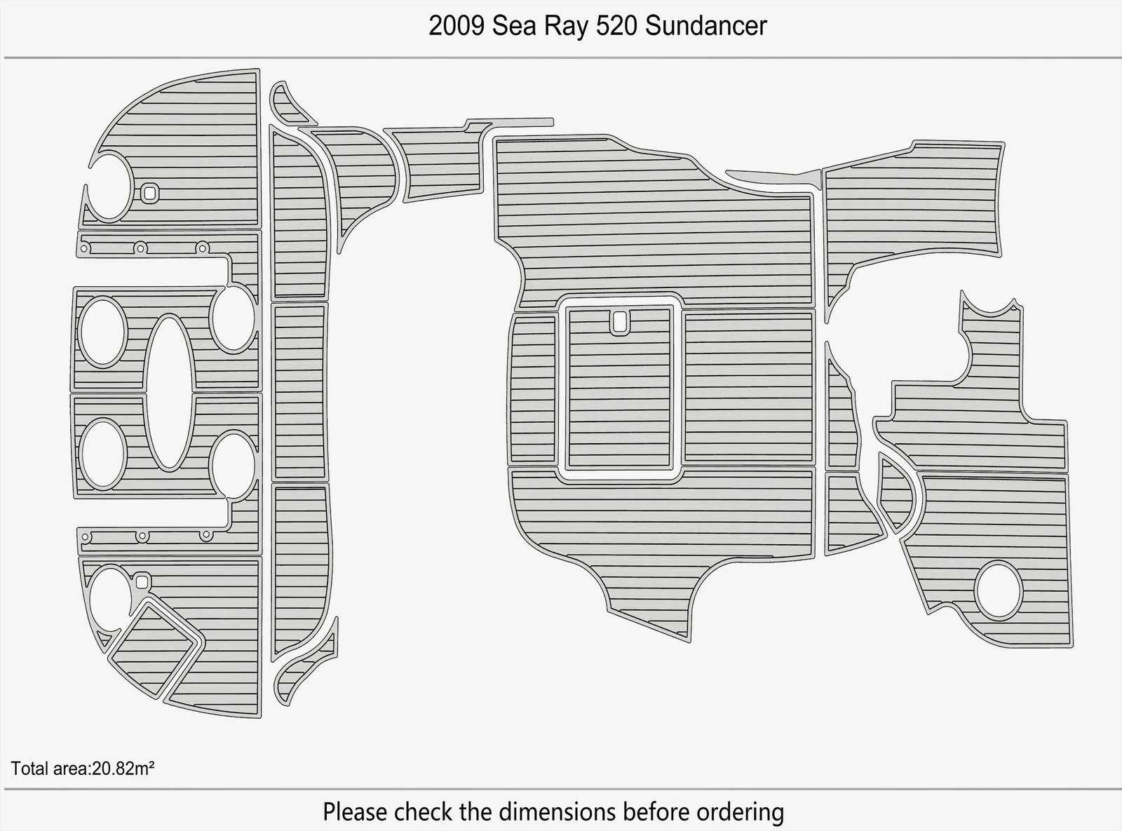 EVA Pads for Sea Ray 520 Sundancer (2009) - Swim Platform Cockpit Mat