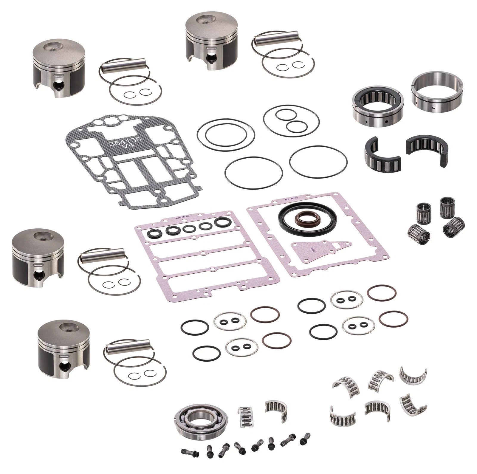 Powerhead Piston Gasket Rebuild Kit for Johnson Evinrude 115 130 V4 Etec (N/A) .020" Over