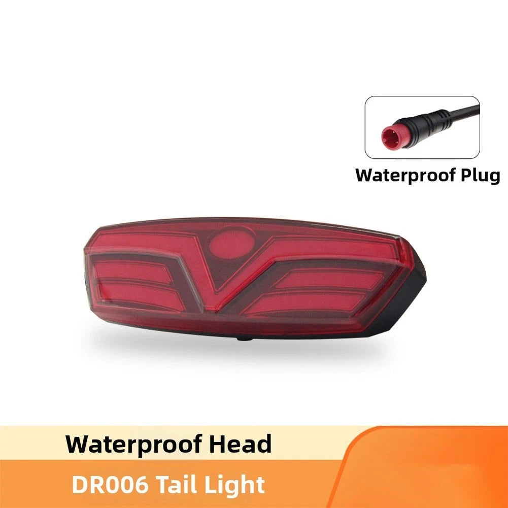 Waterproof DR006 Taillight for Electric Bikes (6V-48V) V-Shaped Dual Mode LED