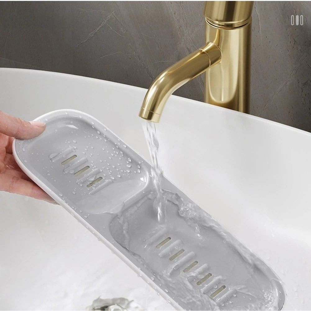Two Layer Soap Dish with Towel Bar for Bathroom or Kitchen