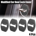 Door Lock Latches Striker Cover Protectors 4pc for Toyota (Black Gray)