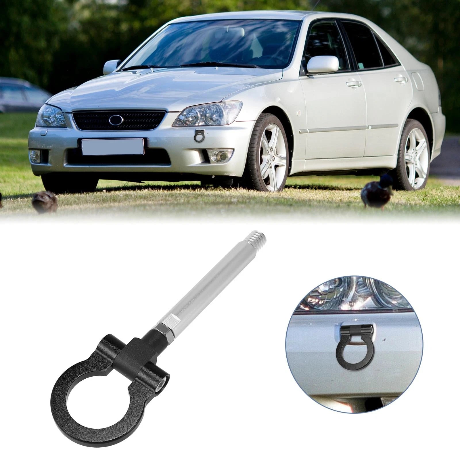 Tow Hook Screw for Lexus IS Front Rear Bumper Aluminum Alloy Black (2014–2020)