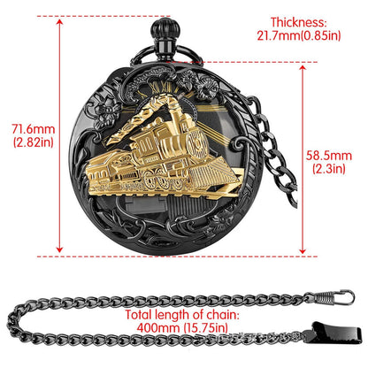 Musical Pocket Watch with Chain for Train Case (Quartz)