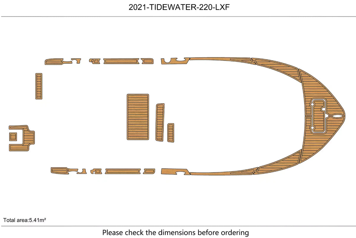EVA Foam Teak Deck Flooring Mat for Tidewater 220 LXF (2021)
