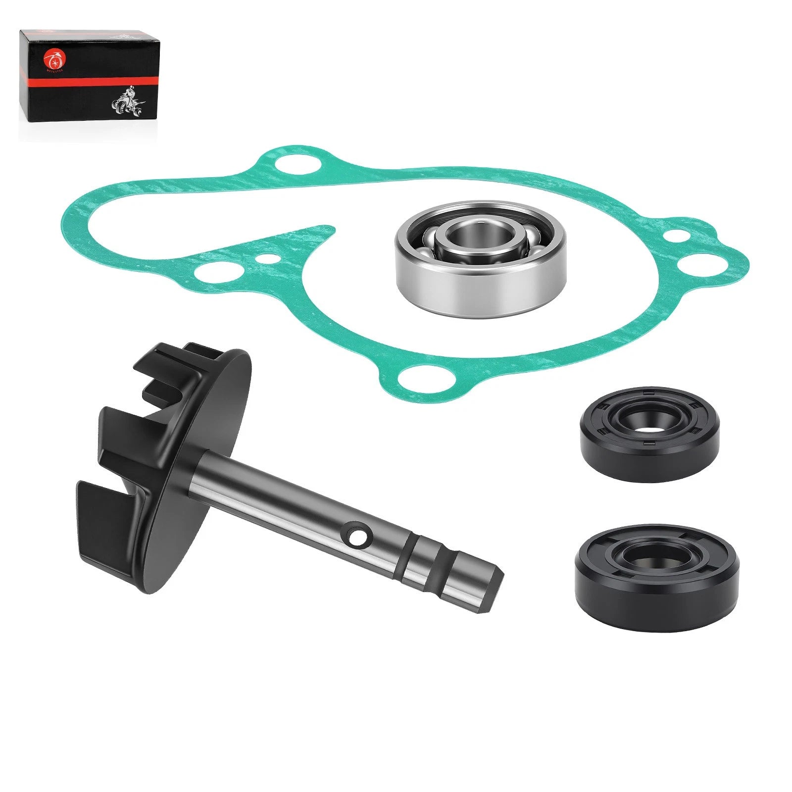 Impeller Shaft + Water Pump Cover Gasket Bearing Seal for Yamaha YZ125 (2005–2024)