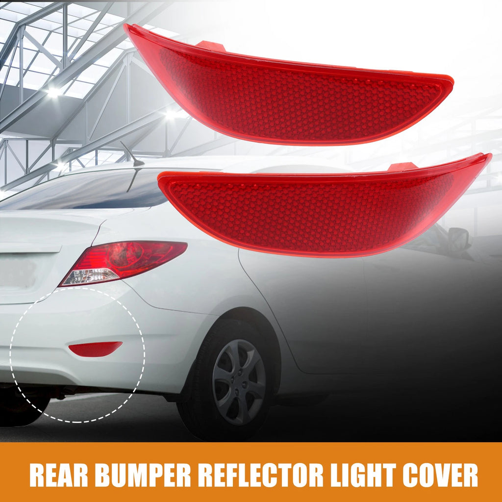 Rear Bumper Reflector Light Cover Pair for Hyundai Accent (2011–2017)