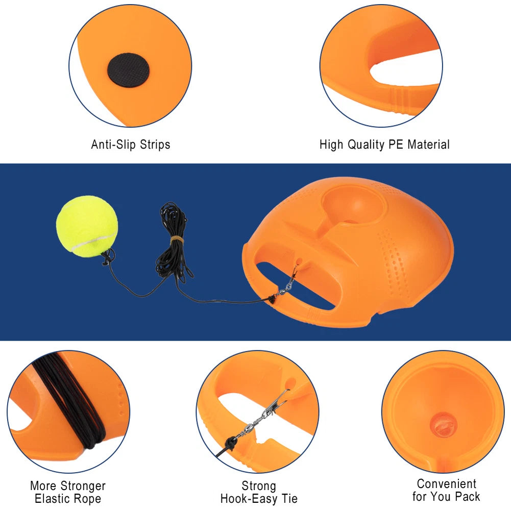 Complete Tennis Rebounder Kit with 3 Elastic Balls for Individual Training