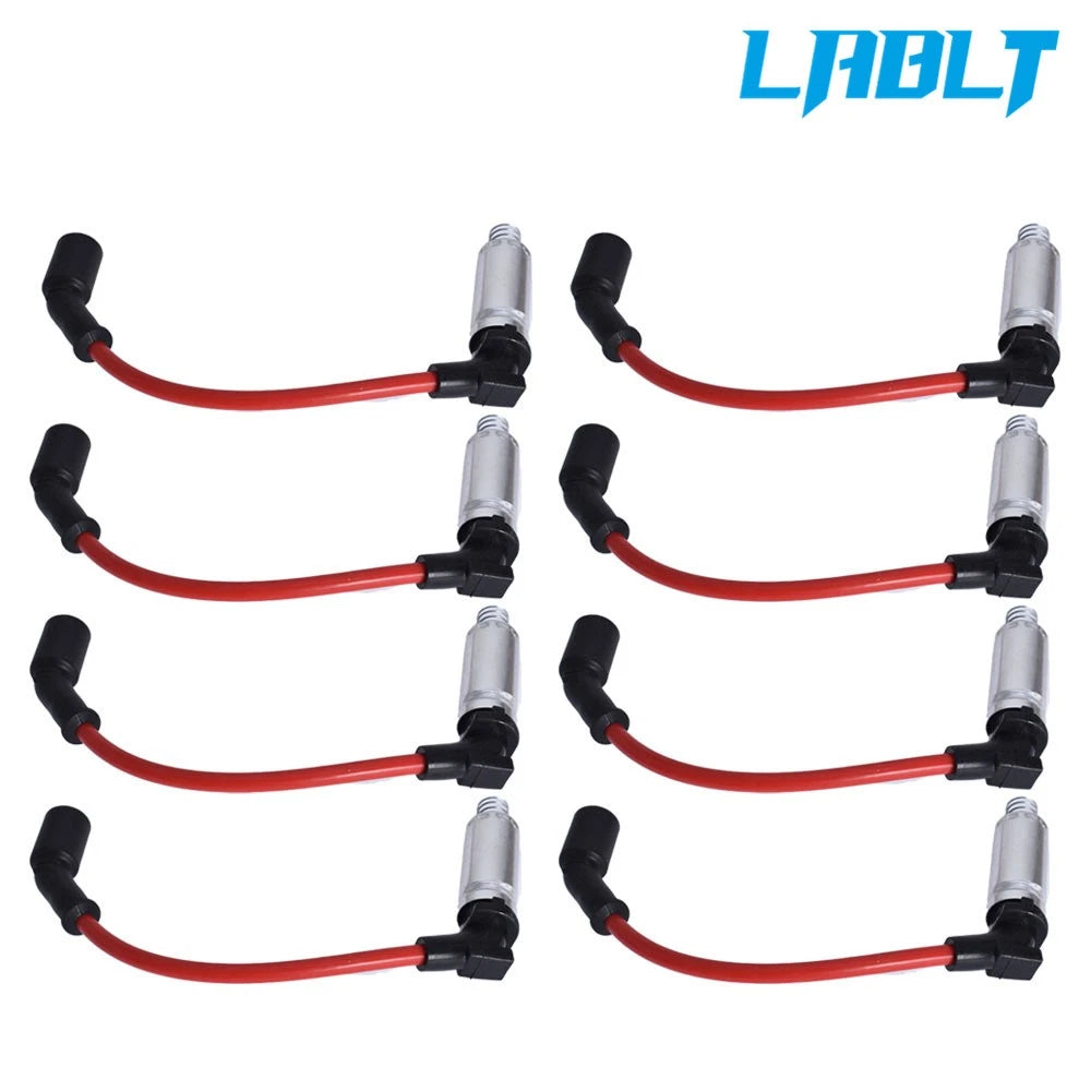 8Pcs Ignition Coil & Spark Plug Wire for Chevy GMC Buick 4.8L 5.3L 6.0L