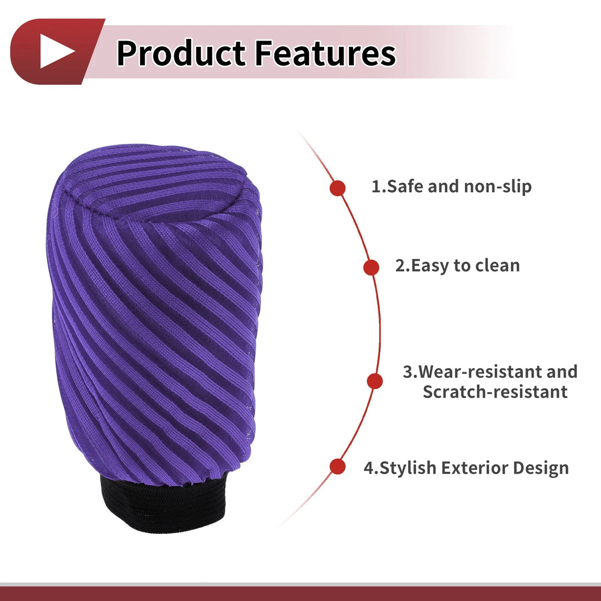 Gear Knob Protector Cover for Universal Cars (Purple)