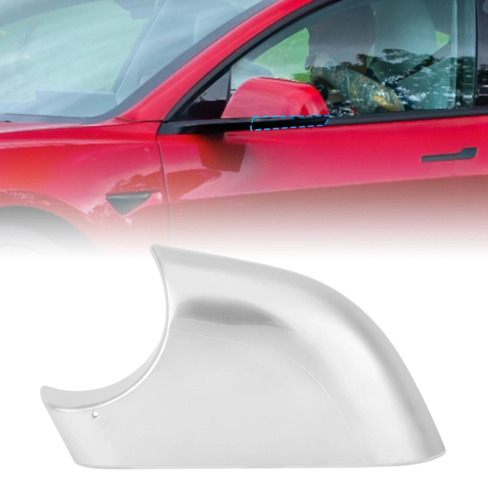 Left Driver Side Chrome Mirror Lower Cover for Tesla Model 3 (2017–2024) No.22873005