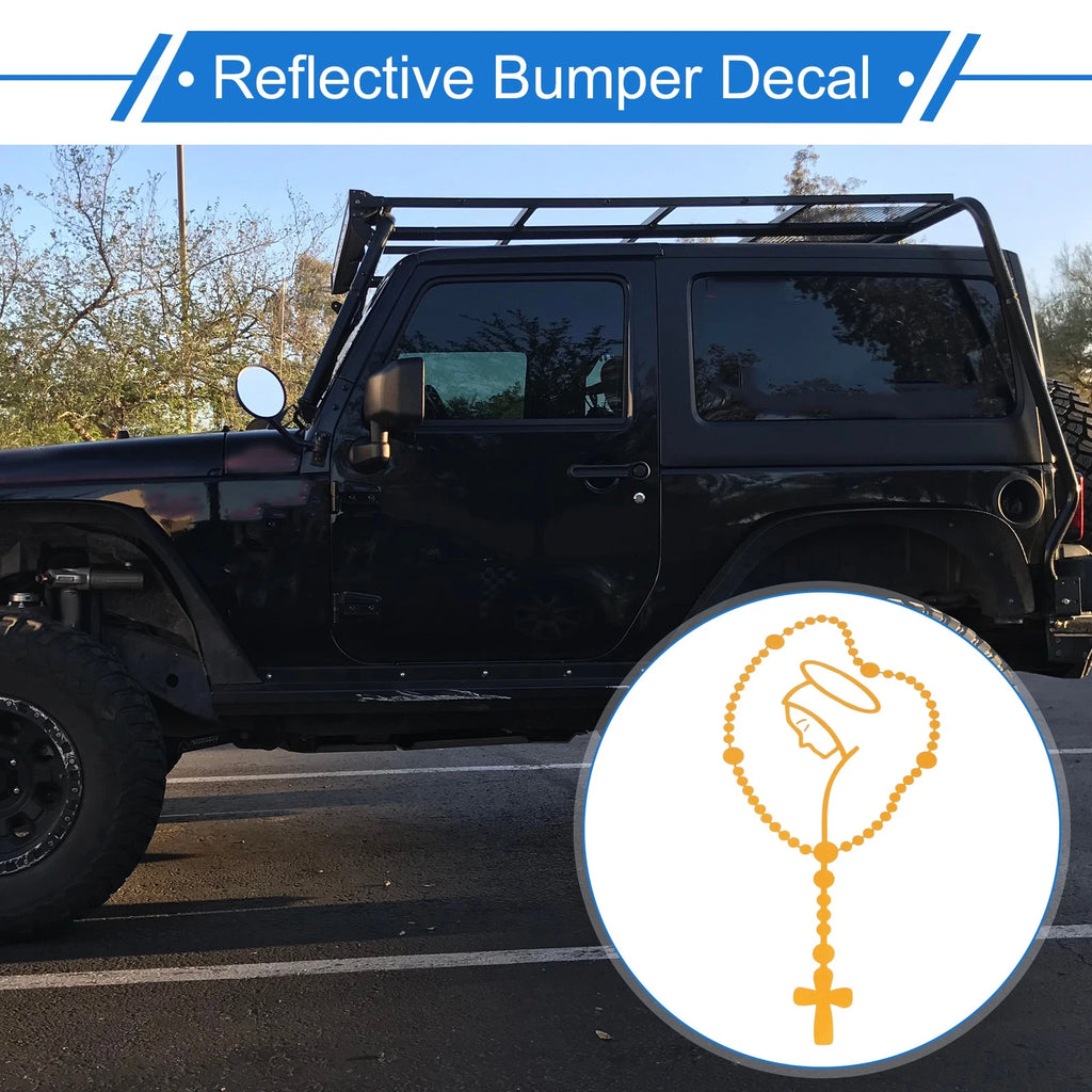 Reflective Bumper Decal for - Yellow Cross Design