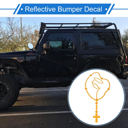 Reflective Bumper Decal for - Yellow Cross Design