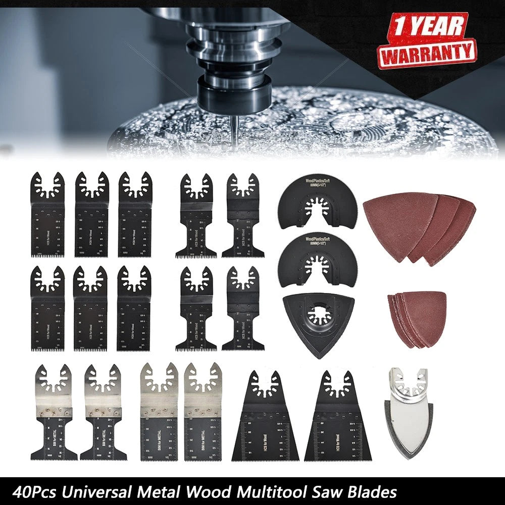 40Pcs Oscillating Tool Accessories Kit for Universal Multitool