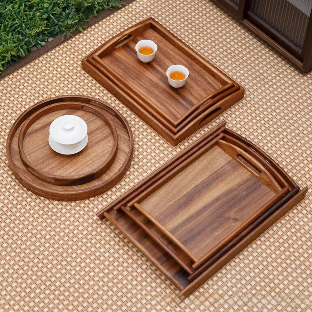 Japanese Walnut Wood Serving Platter for Home
