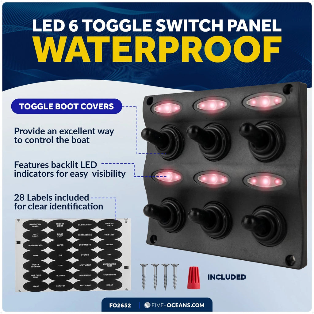 6 Gang Toggle Switch Panel for Marine (FO2652)