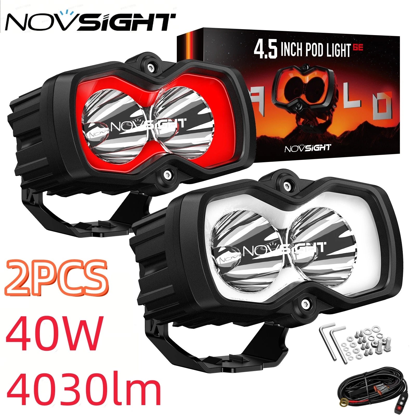 2X 4.5'' LED Work Pod Light for Jeep SUV (Offroad)