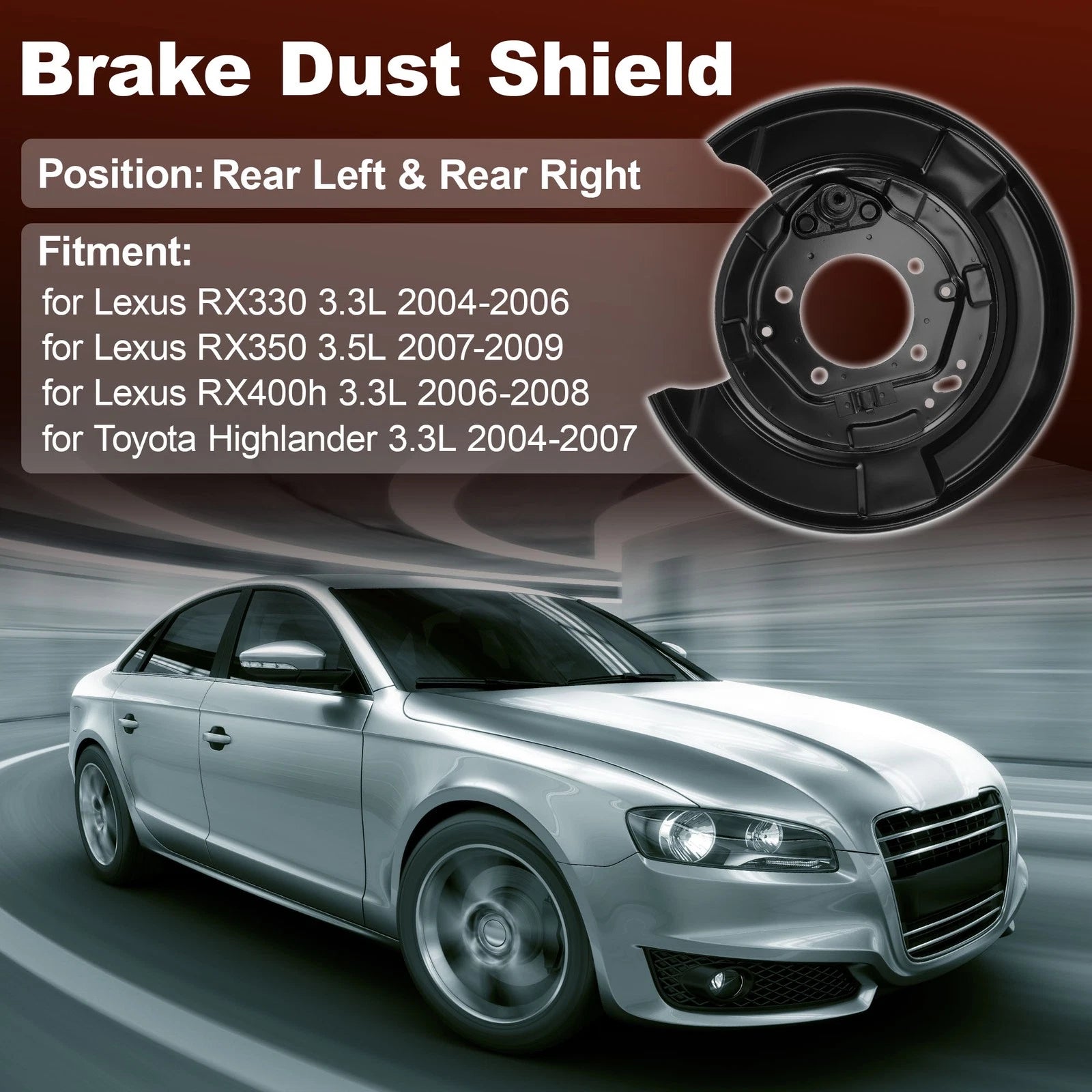 Wheel Brake Dust Shield Front for Lexus RX330 (2004–2006)