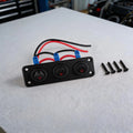 Round Dot 3 Gang Lighted Rocker Switch Panel for 12 Volt Vehicles