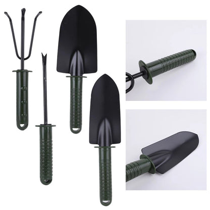 Set of 4 Mini Rubber Handle Garden Tools for Precise Plant Care