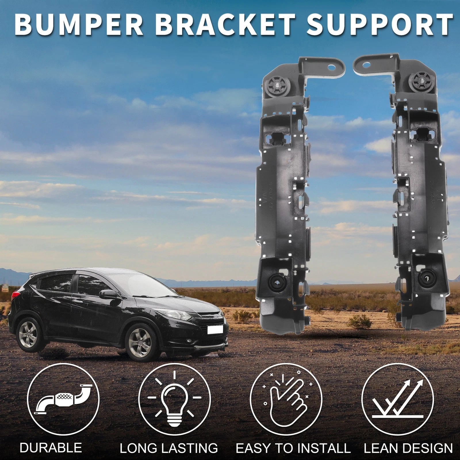 Front Bumper Retainer Bracket Pair Replacement for Honda HR-V (2016–2022)