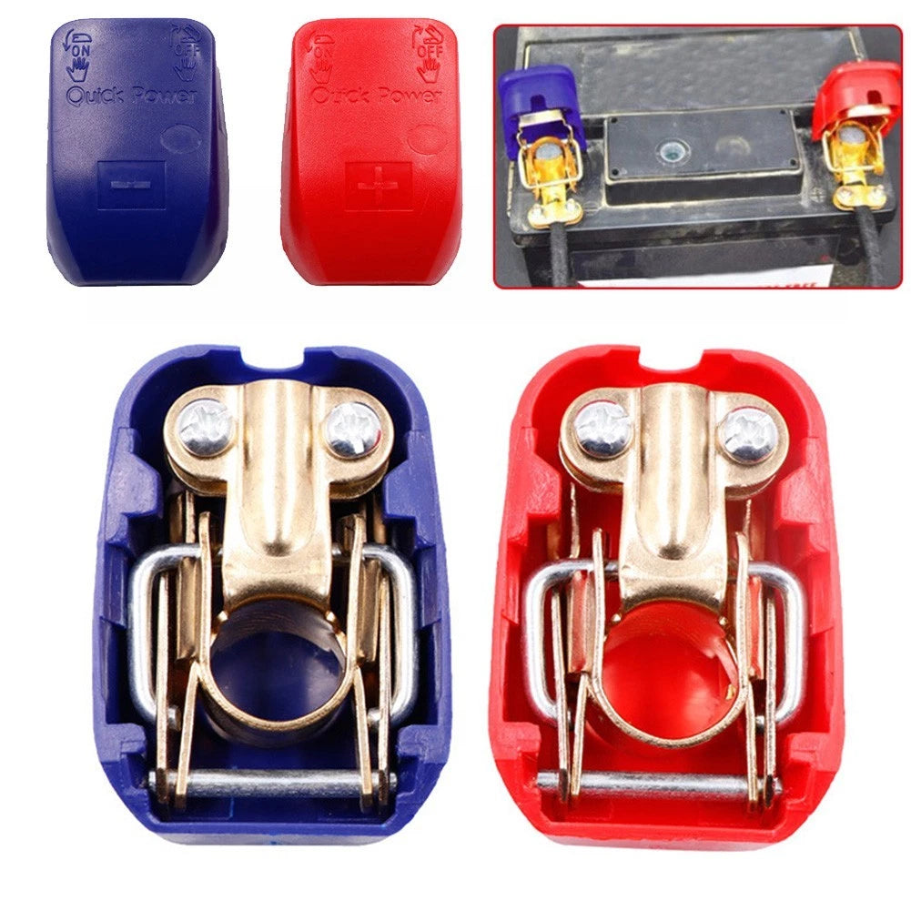 2X Quick Release Battery Terminal Clamps for Car Caravan Boat