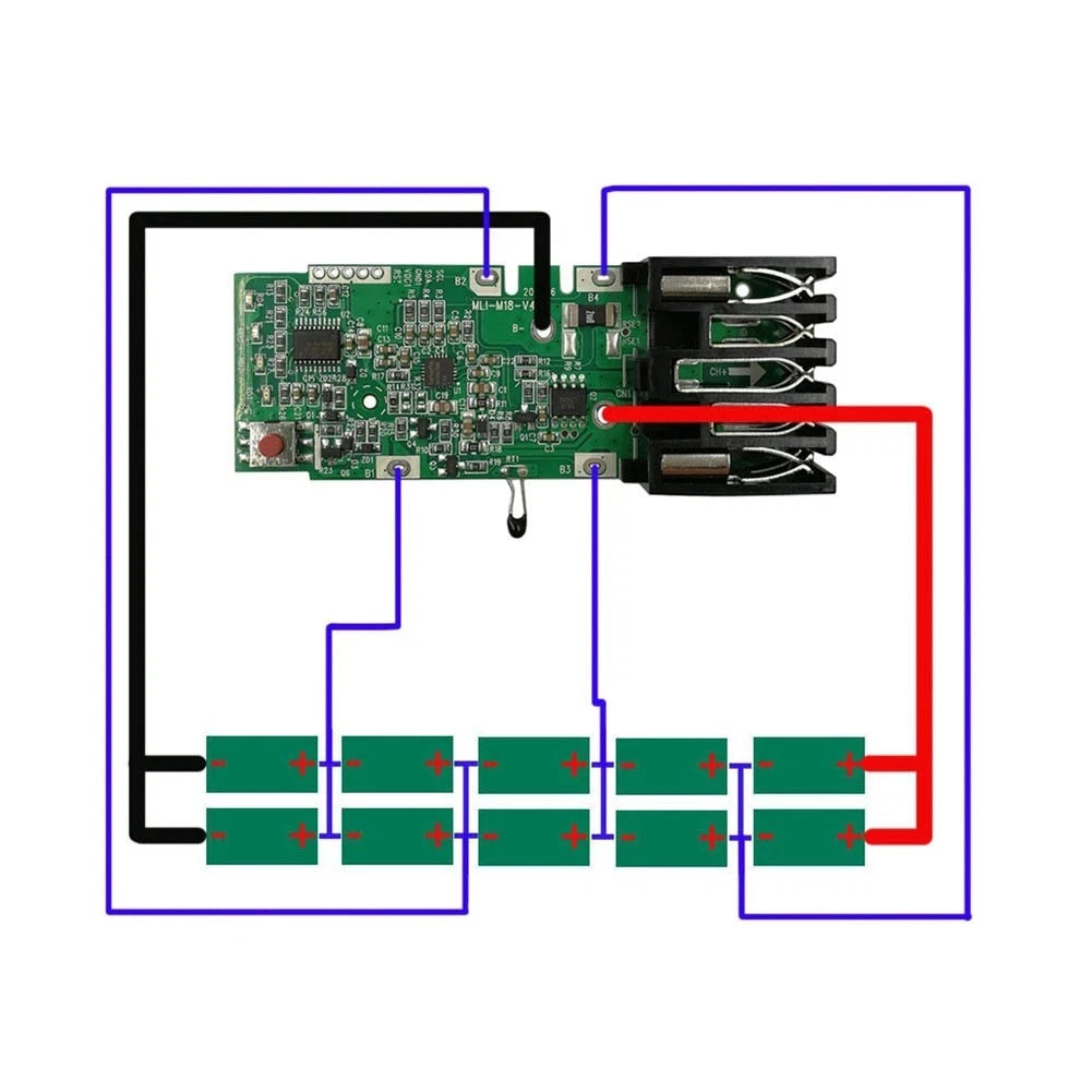 2PCS Circuit Board Charging Protection for 18V Plastic Housing