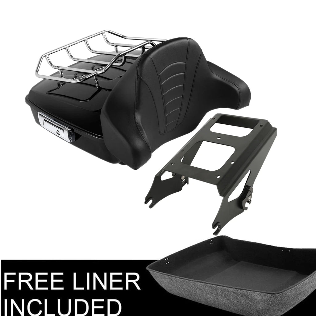 Chopped Trunk Backrest Pad Rack for Harley Touring (2009–2013)