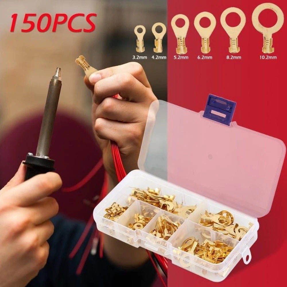 Ring Terminal Kit for Multi-size Compatibility (Copper, No Soldering)