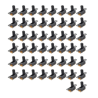 50Pcs 8mm Vertical Slide Switch SPDT 2 Position 3 Terminals PCB Panel