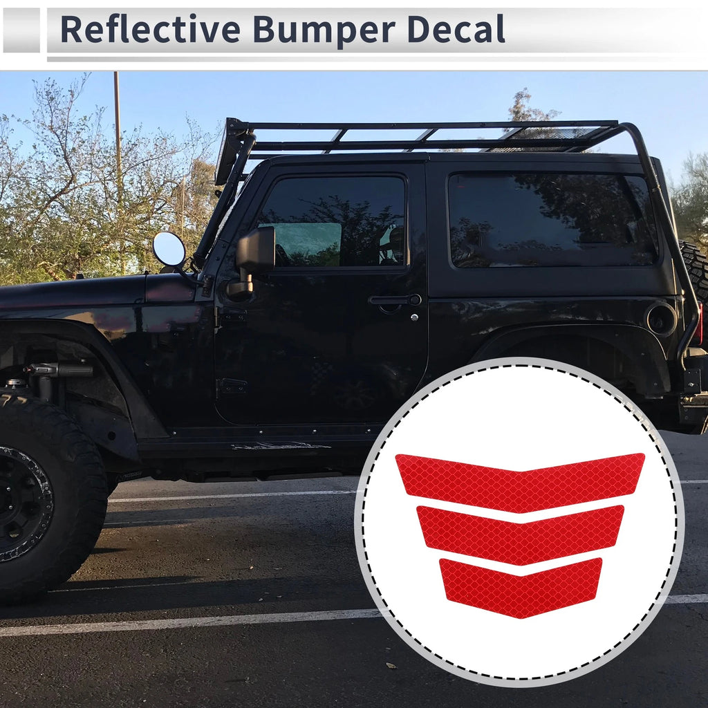 Reflective Bumper Decal for Universal Vehicles (Fluorescent Red)