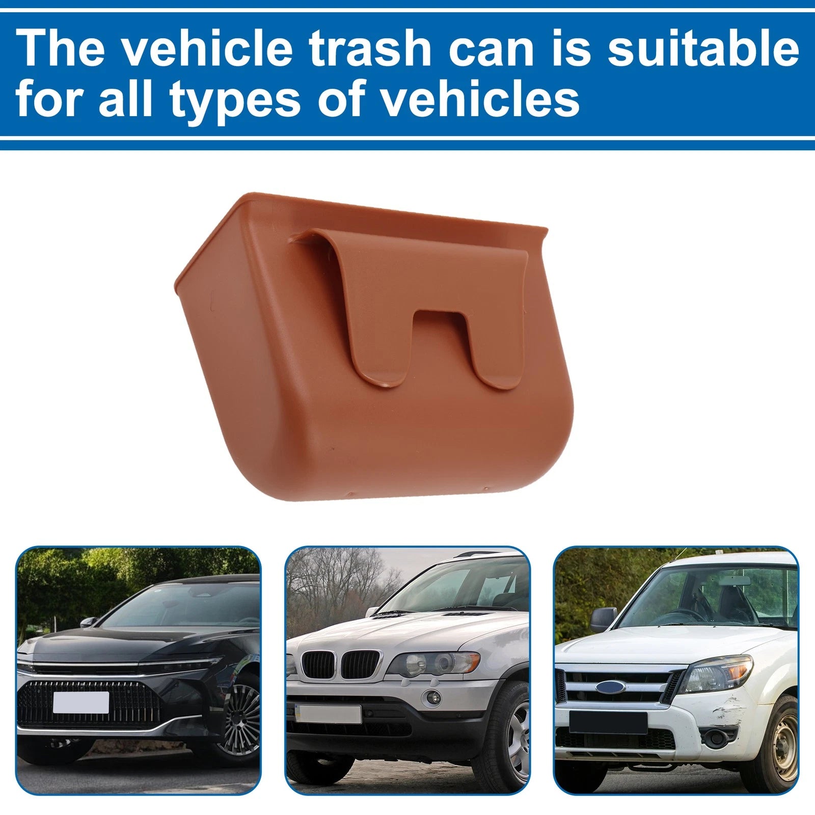 Car Trash Can for Universal Fit (1 Pc) - Seat Back Plastic Square Bin Orange Black