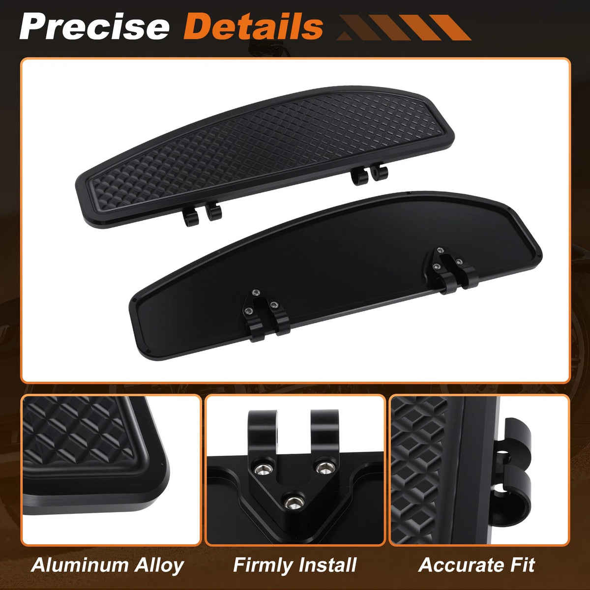Anti-Slip Floorboard Foot Pegs for Harley Davidson (Black)