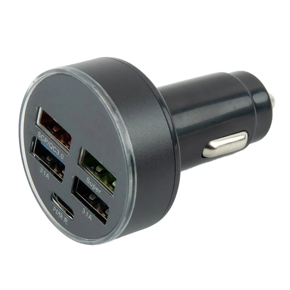 150W Car Charger with 5 Ports and Type C Socket for Universal Use