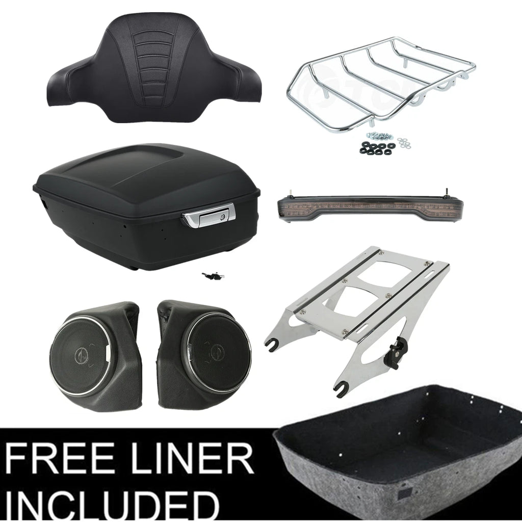 Trunk Mount Rack Speakers Tail Light Pad for Harley Touring (2014–2025)