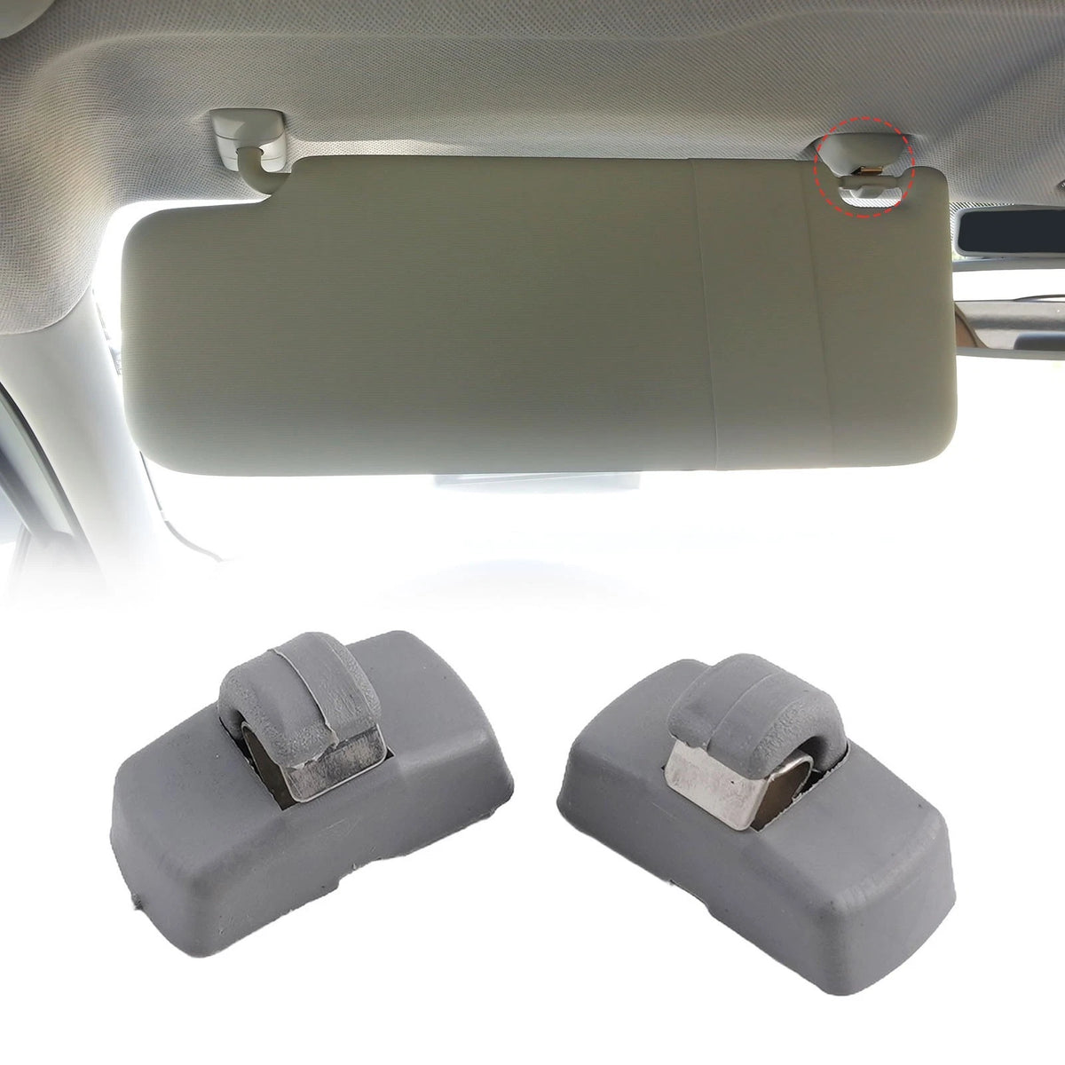 Secure Fit Front Sun Visor Hook Clips for SKODA for Fabia and For Octavia