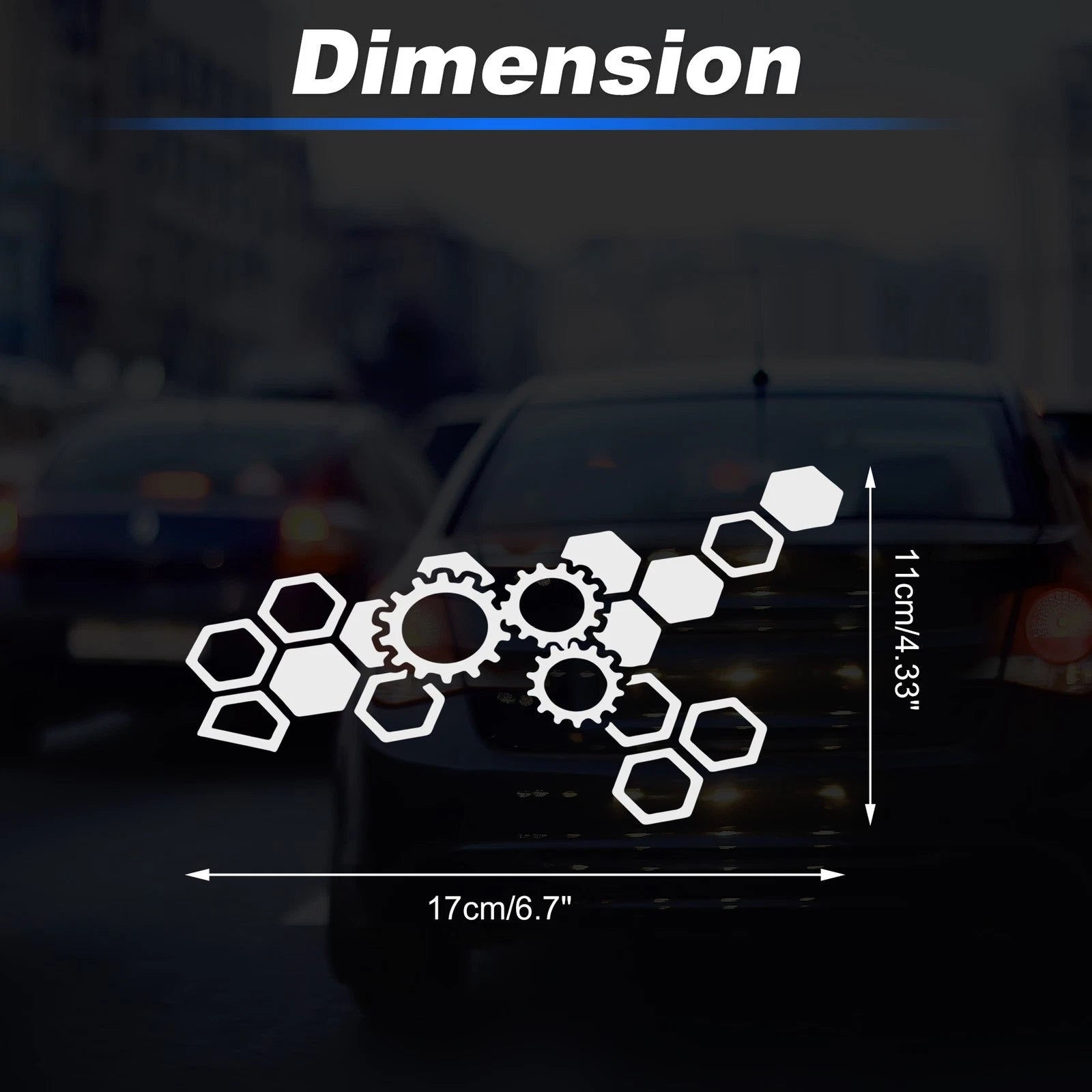Reflective Bumper Decal for Honeycomb Hexagon